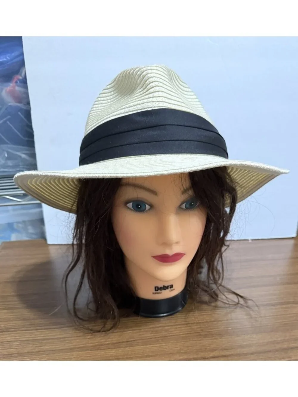 Tommy Bahama Men's Hat Natural Paper Fedora Straw Marlin Logo Summer Beach